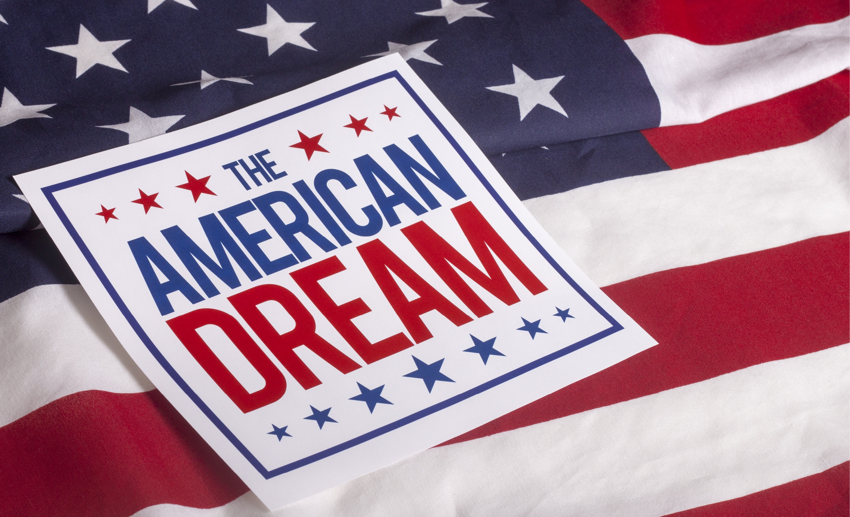 graphic of American flag with The American Dream text
