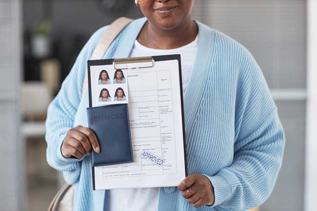 woman with social security forms