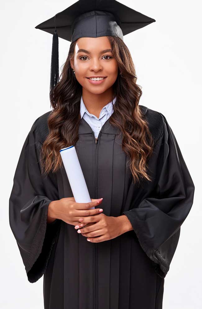 Femme afro-américaine diplômée d'université