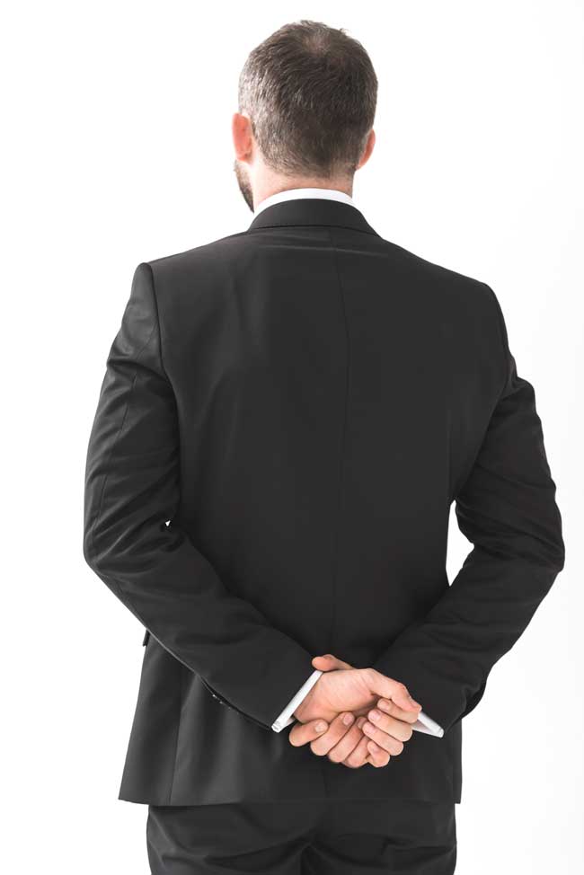 businessman with back turned