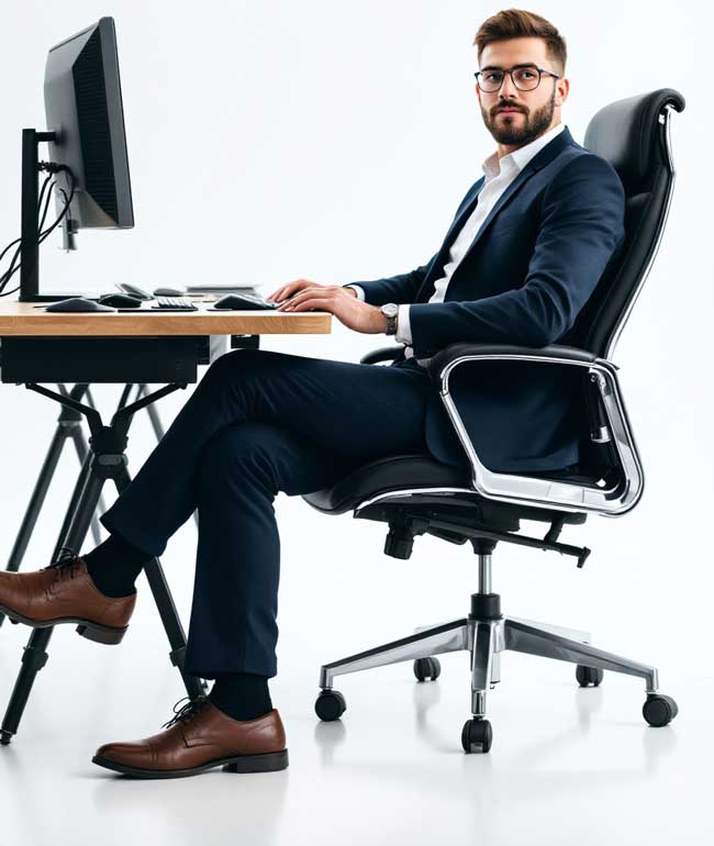 man in office chair