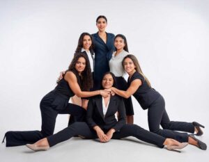 Latinas in triangle formation