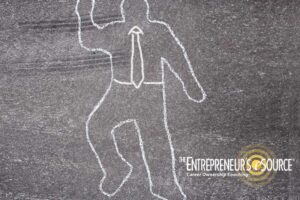 chalk outline of middle manager
