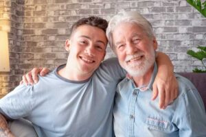 boy and grandfather