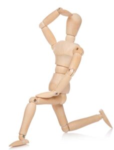 wooden dummy in searching position