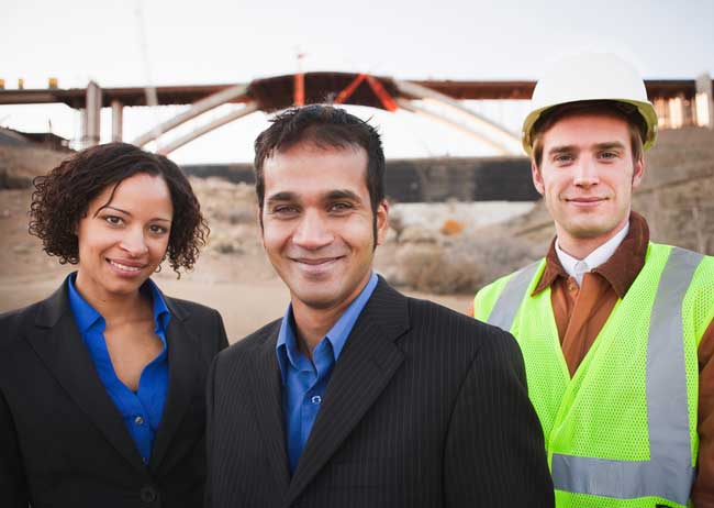 smiling business group