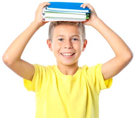 child with books