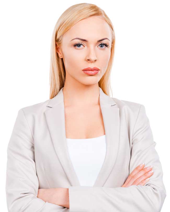 unhappy businesswoman