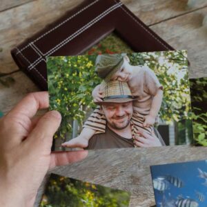 holding family picture