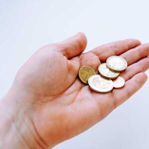 coins in hand
