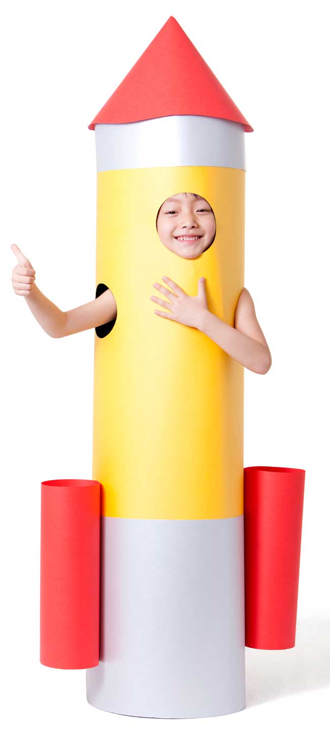 child in rocket ship