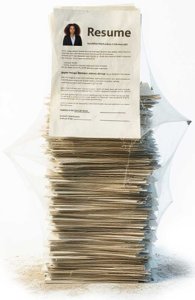 resumes covered in cobwebs