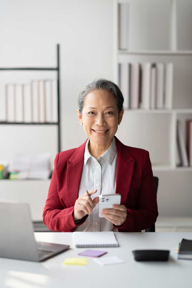 woman with calculator