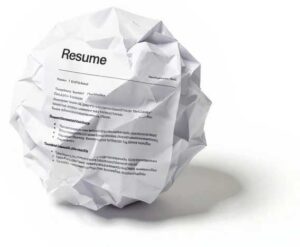 crumpled up resume