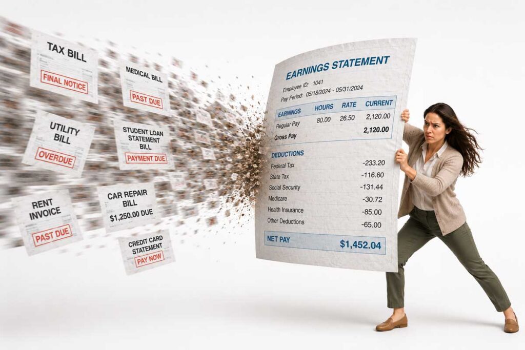 women-trying-to-shield-herself-from-bills-1200px | The Entrepreneur's Source feature image