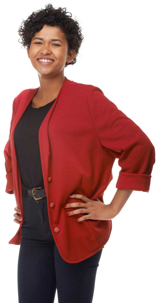 smiling-young-woman-in-red-jacket